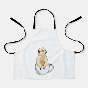 Meerkat with Cup of Coffee Apron