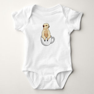 Meerkat with Cup of Coffee Baby Bodysuit