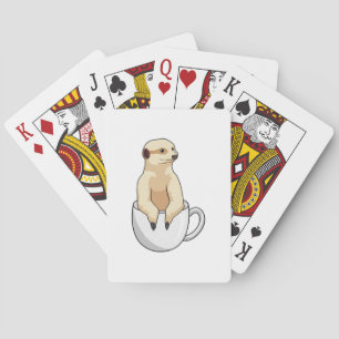 Meerkat with Cup of Coffee Playing Cards