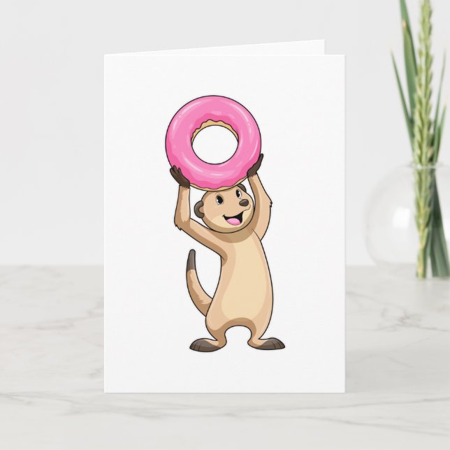 Meerkat with Donut Card (Front)