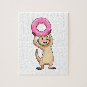 Meerkat with Donut Jigsaw Puzzle