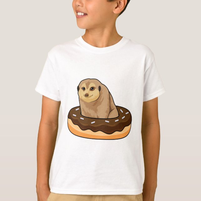 Meerkat with Doughnut T-Shirt (Front)