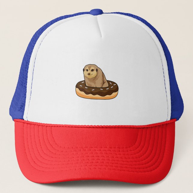 Meerkat with Doughnut Trucker Hat (Front)