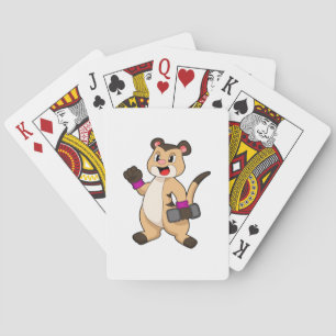 Meerkat with Dumbbell Playing Cards