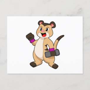 Meerkat with Dumbbell Postcard