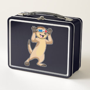 Meerkat with Glasses Metal Lunch Box