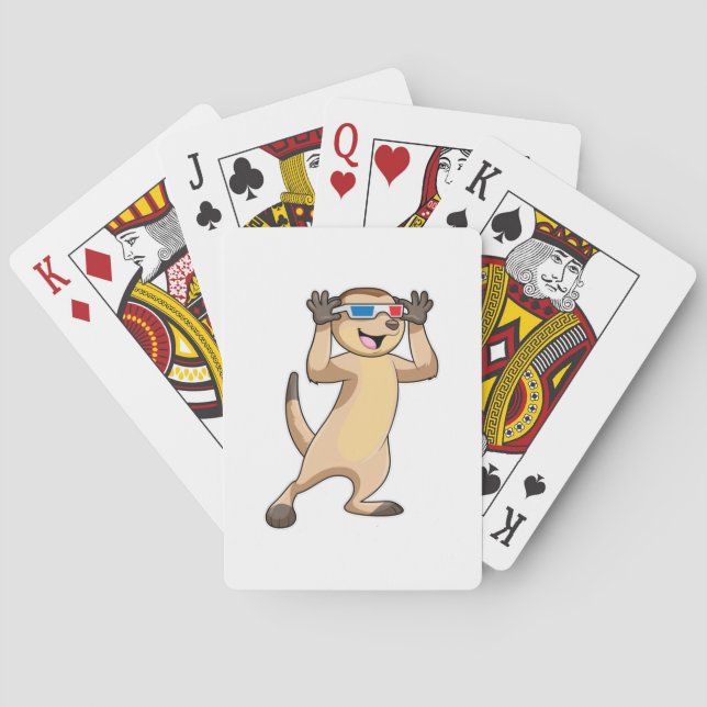 Meerkat with Glasses Playing Cards (Back)