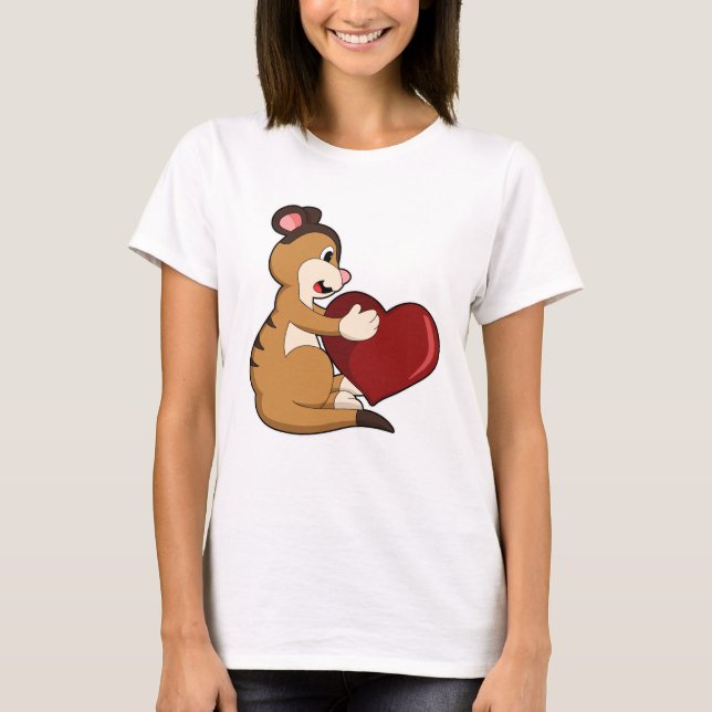 Meerkat with Heart T-Shirt (Front)