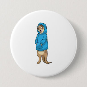 Meerkat with Hoodie 3 Inch Round Button