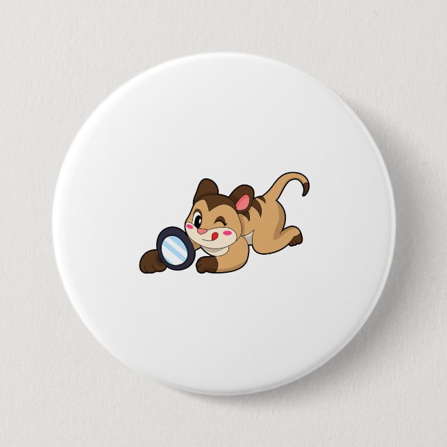 Meerkat with Magnifying glass 3 Inch Round Button (Front)