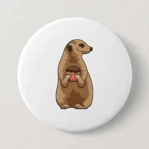Meerkat with Muffin 3 Inch Round Button