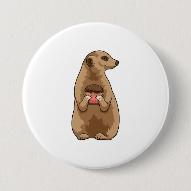 Meerkat with Muffin 3 Inch Round Button (Front)