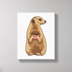 Meerkat with Muffin Canvas Print