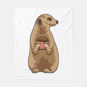 Meerkat with Muffin Fleece Blanket