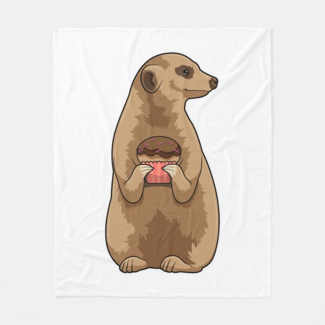 Meerkat with Muffin Fleece Blanket (Front)