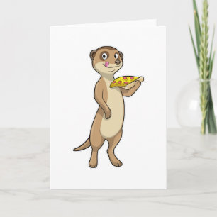Meerkat with Pizza Card