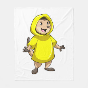 Meerkat with Raincoat Fleece Blanket