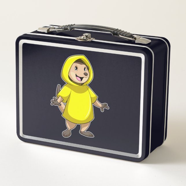 Meerkat with Raincoat Metal Lunch Box (Front)