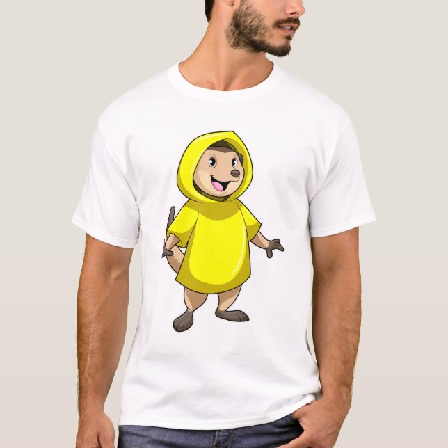 Meerkat with Raincoat T-Shirt (Front)