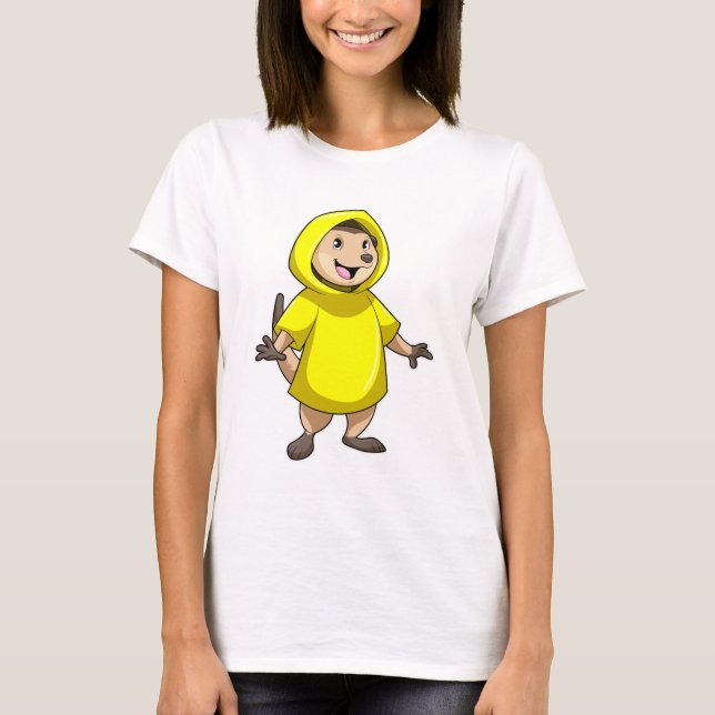 Meerkat with Raincoat T-Shirt (Front)