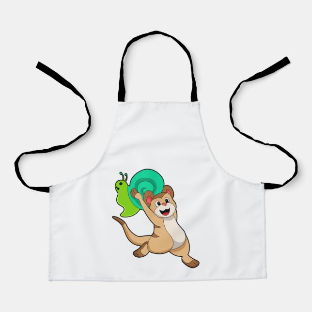 Meerkat with Snail.PNG Apron (Front)