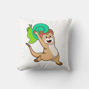 Meerkat with Snail.PNG Throw Pillow