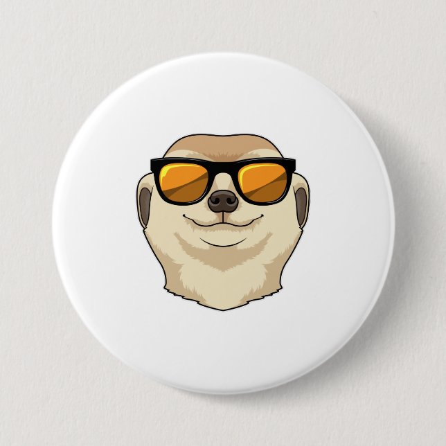 Meerkat with Sunglasses 3 Inch Round Button (Front)