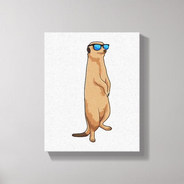 Meerkat with Sunglasses Canvas Print (Front)