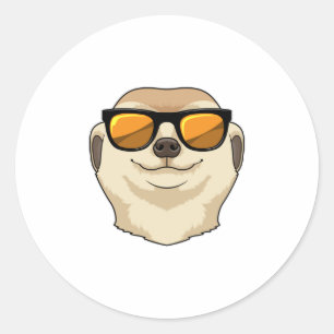 Meerkat with Sunglasses Classic Round Sticker