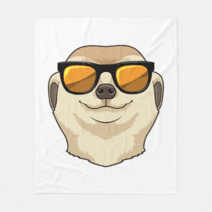 Meerkat with Sunglasses Fleece Blanket