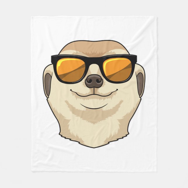 Meerkat with Sunglasses Fleece Blanket (Front)
