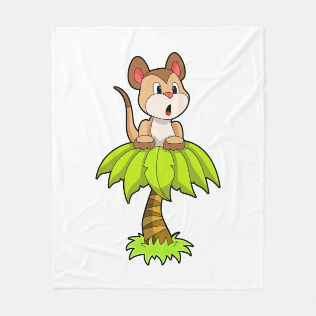 Meerkat with Tree Fleece Blanket (Front)