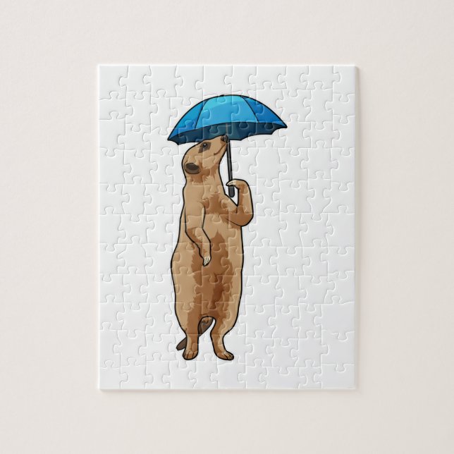 Meerkat with Umbrella Jigsaw Puzzle (Vertical)