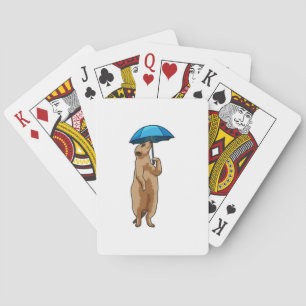 Meerkat with Umbrella Playing Cards