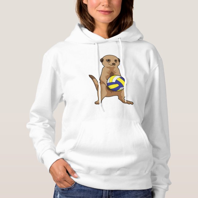 Meerkat with Volleyball Hoodie (Front)