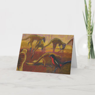 Meerkats and shrike Card