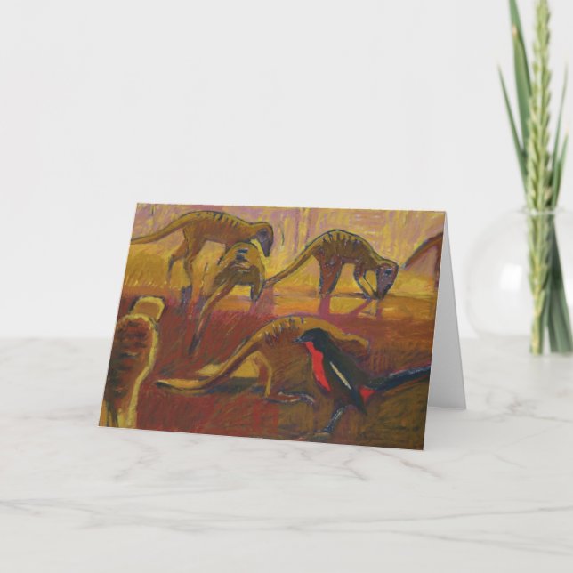 Meerkats and shrike Card (Front)
