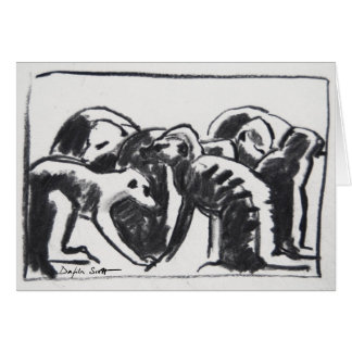 Meerkats de toilettage - carte d'art