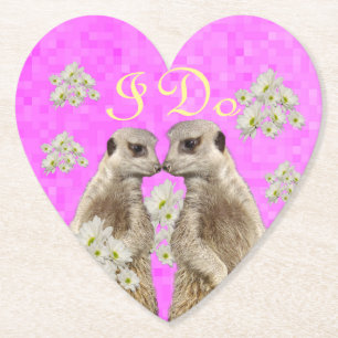 Meerkats I Do Wedding Day, Paper Party Coasters