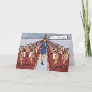 Meerkats on a Plane Greeting Card