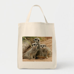 Meerkats on the lookout Organic tote