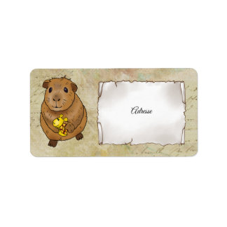 Meerscheinchen und Schnecke Label