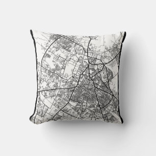 Meerut Uttar Pradesh City Map Throw Pillow