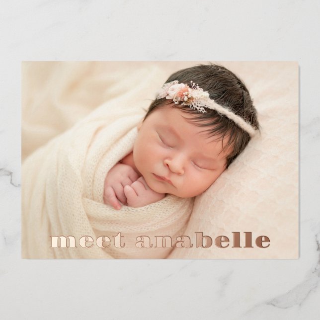 Meet Baby Photo Collage Rose Gold  (Front)