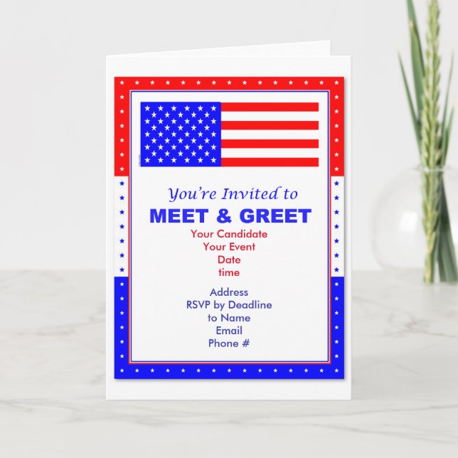 Meet & Greet Invitation politique Carte de voeux (Devant)