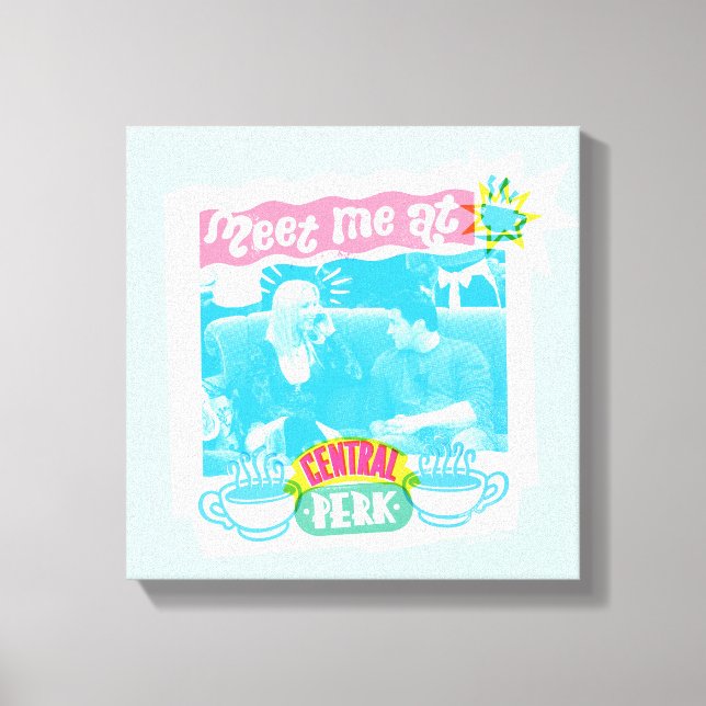 Meet Me at Central Perk Neon Graphic Canvas Print (Front)