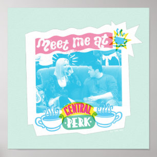 Meet Me at Central Perk Neon Graphic Poster