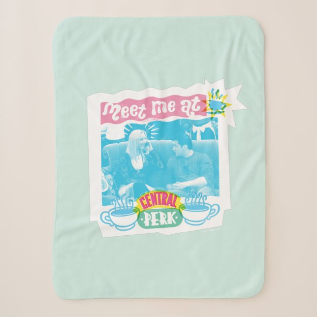 Meet Me at Central Perk Neon Graphic Sherpa Blanket (Front)