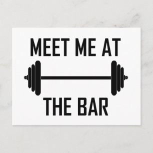 Meet me at the bar funny quote postcard
