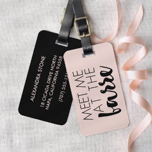 Meet Me at the Barre   Blush Pink Ballet Luggage Tag